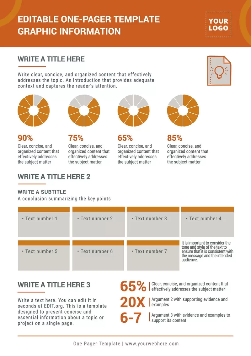 Free Business One Pager Template