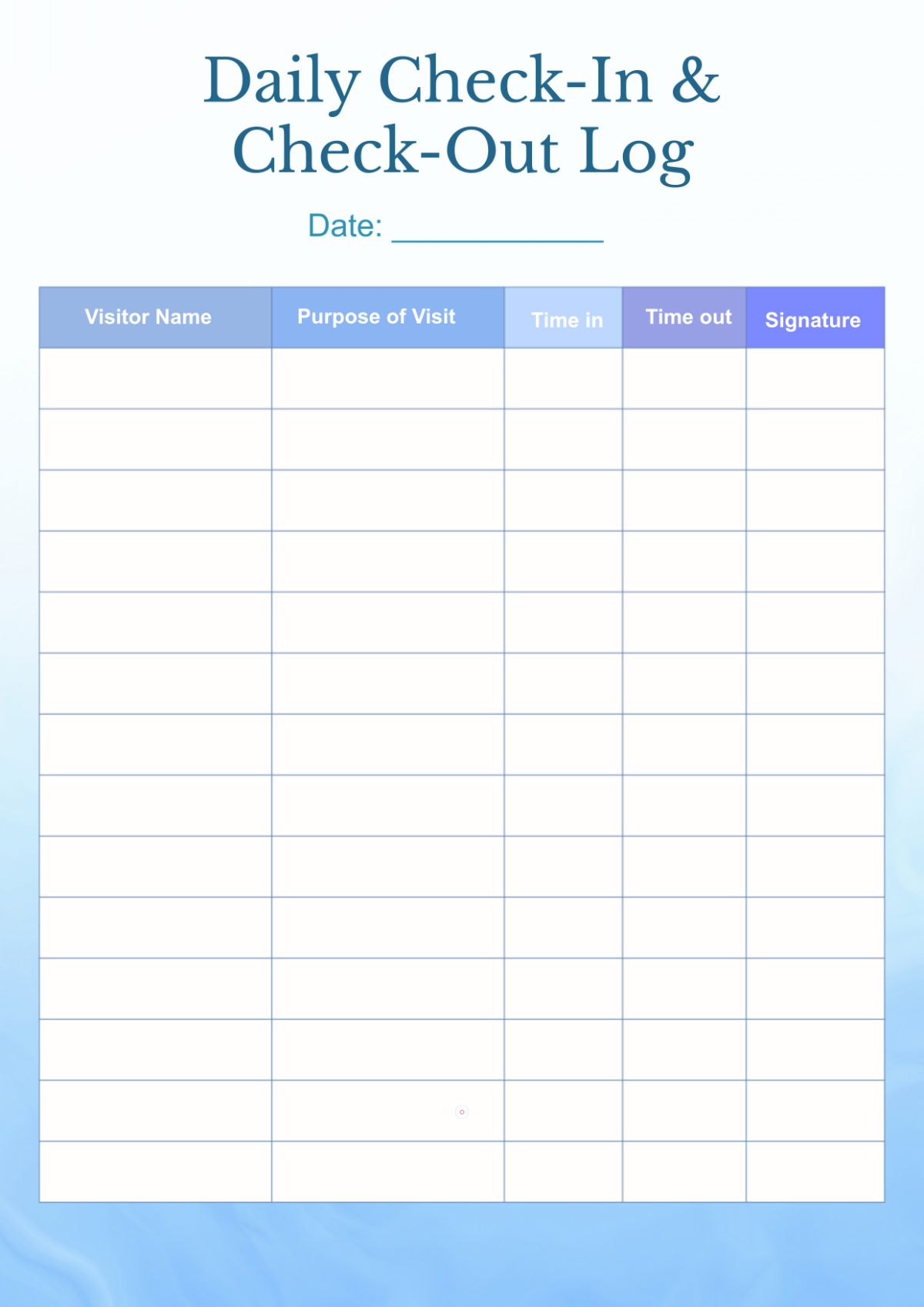 Free Check In Check Out Templates To Edit Online Print