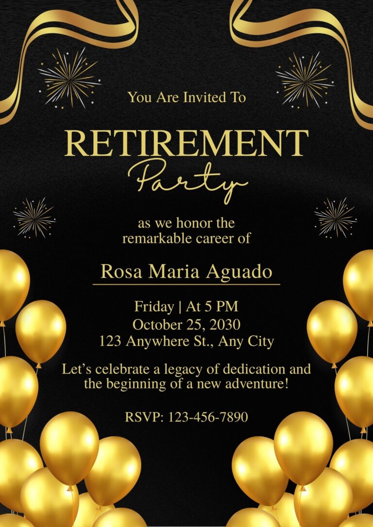 Free Custom Printable Retirement Party Invitation Templates Canva