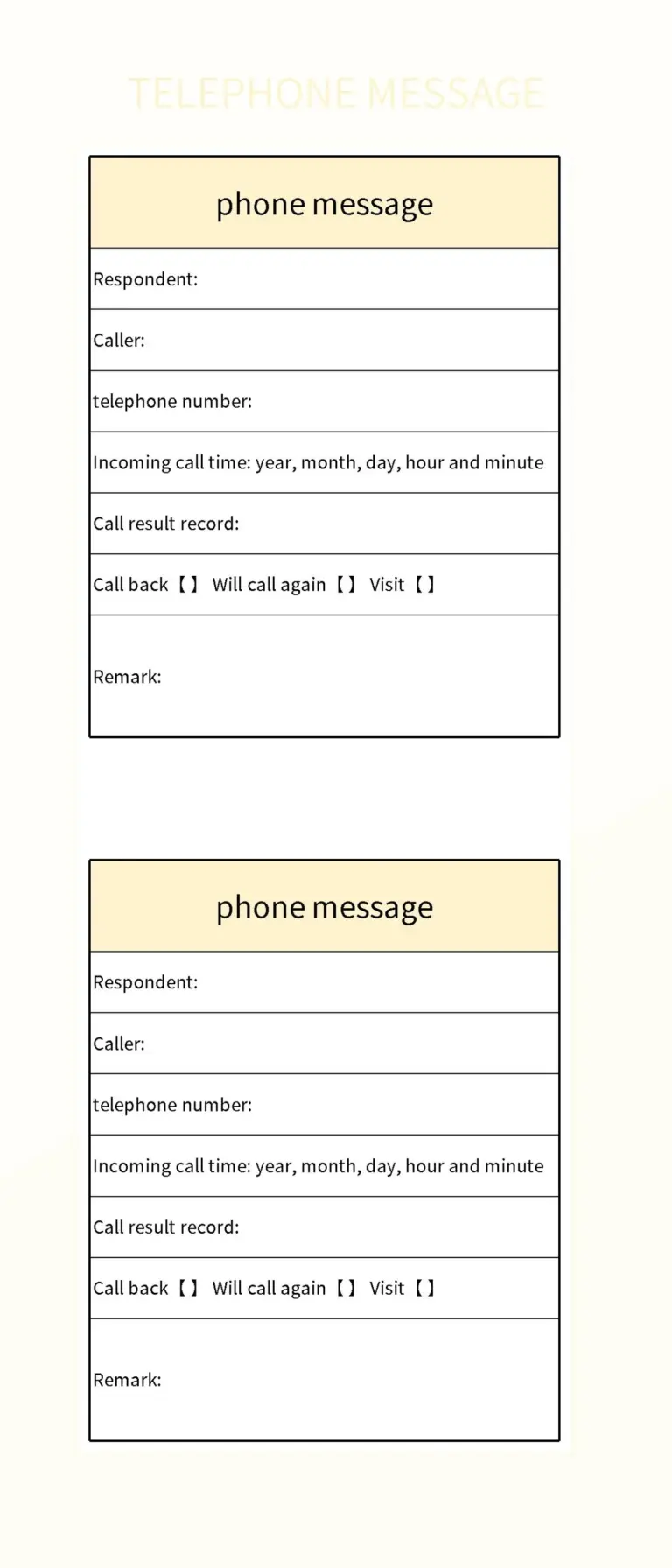 Free Editable Phone Message Templates For Google Sheets And Microsoft Excel Slidesdocs