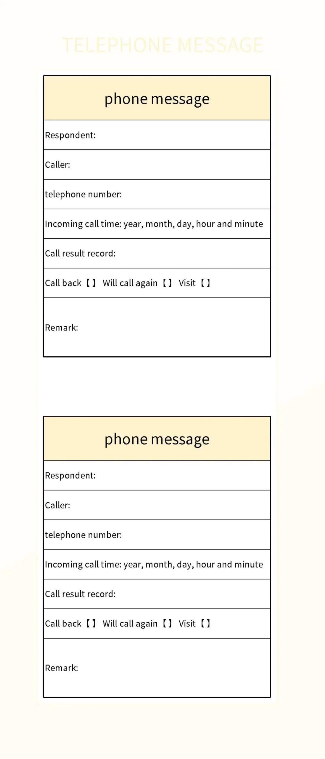 Free Editable Phone Message Templates For Google Sheets And Microsoft Excel Slidesdocs