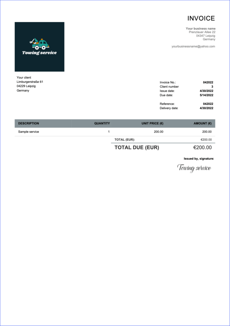 Free Editable Word Template Invoice Effortlessly Billdu