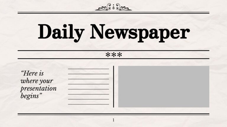 Free Google Slides And PowerPoint Templates About Newspapers 