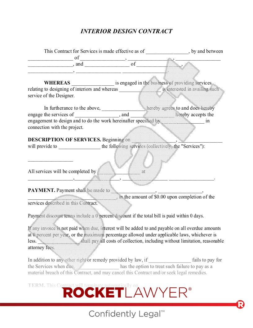 Free Interior Design Contract Make Sign Rocket Lawyer
