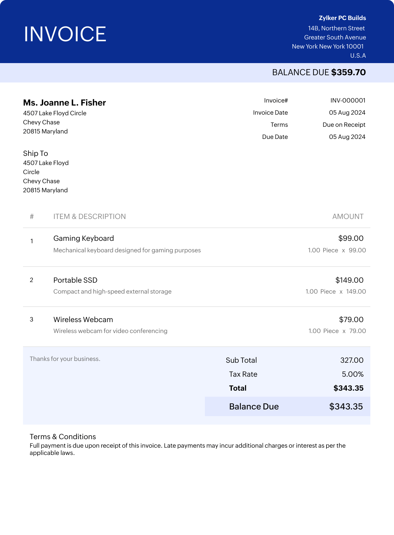 Free Invoice Template Word For Download