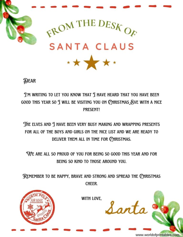 Free Letters From Santa