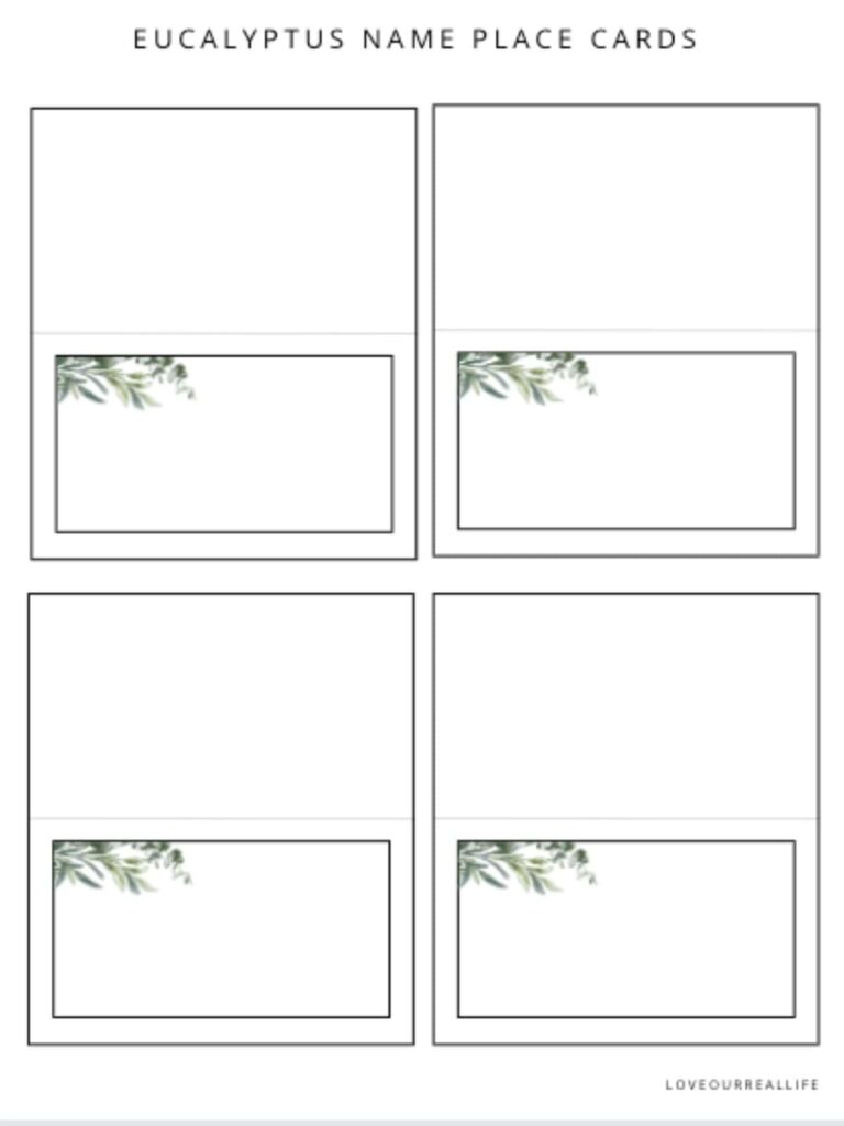 Free Place Card Printable Templates For Any Occasion Love Our Real Life