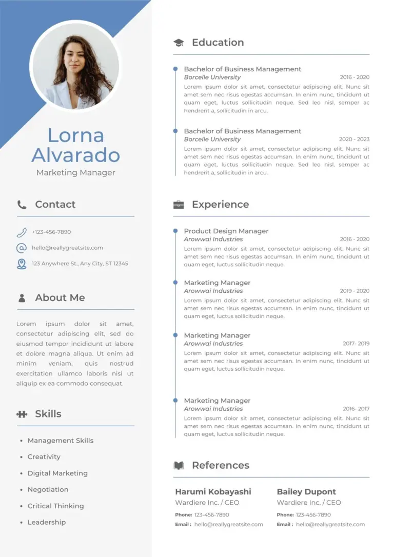 Free Printable Customizable Creative Resume Templates Canva