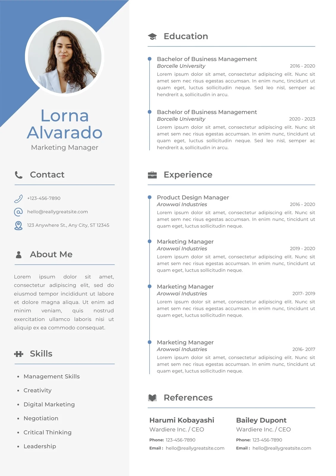 Free Printable Customizable Creative Resume Templates Canva