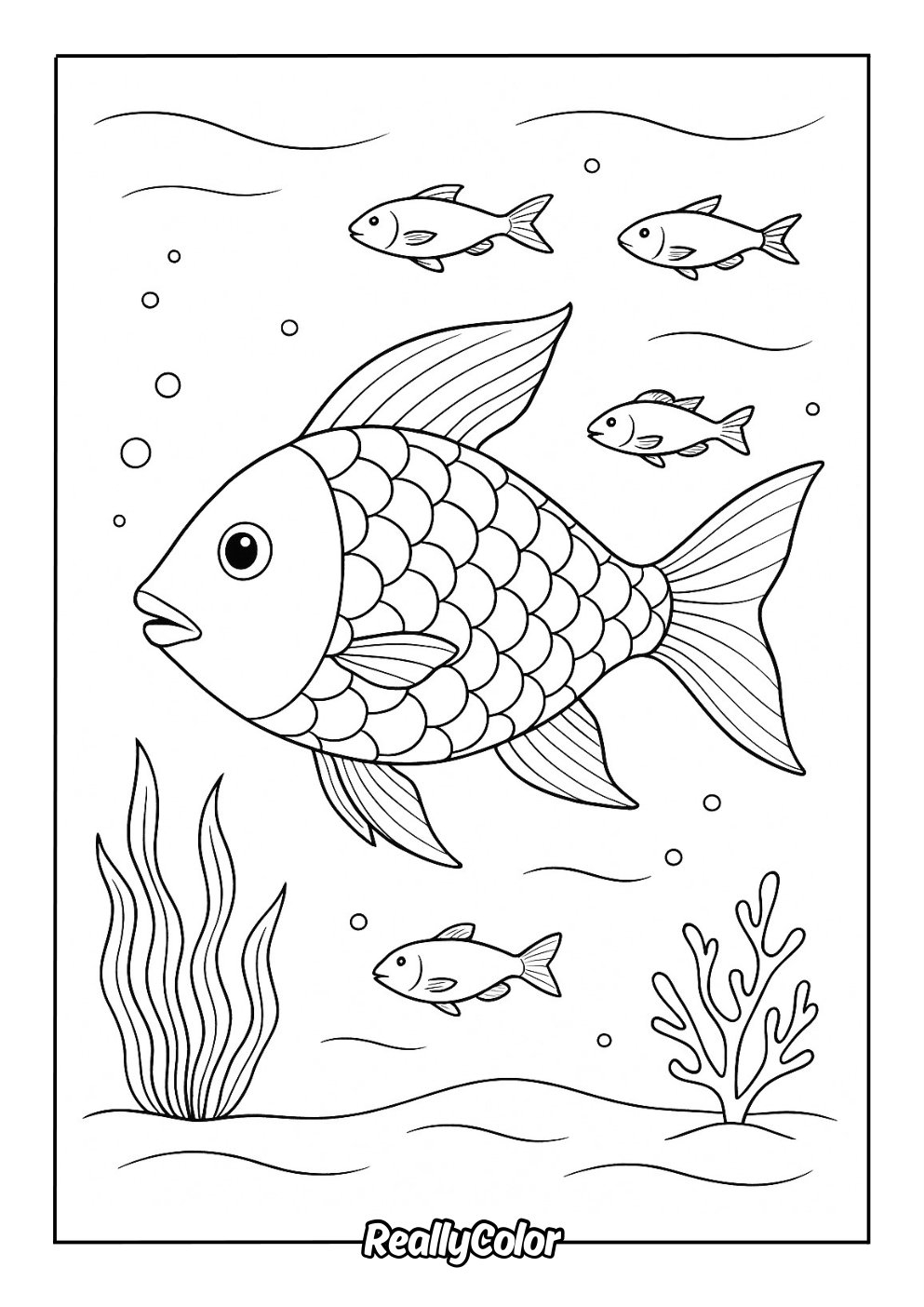 Free Printable Rainbow Fish Coloring Pages