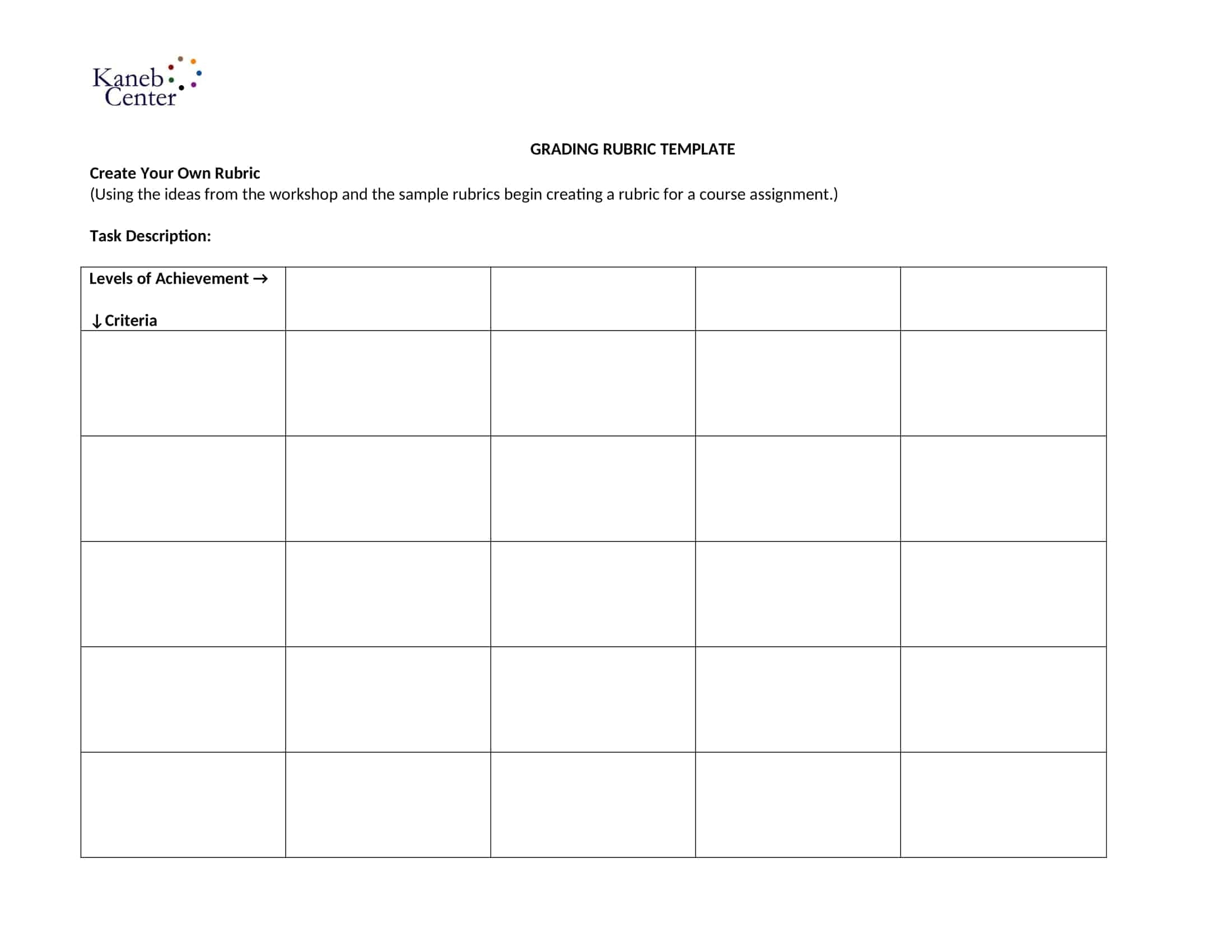 Free Printable Rubric Templates Word Excel PDF Grading Scoring