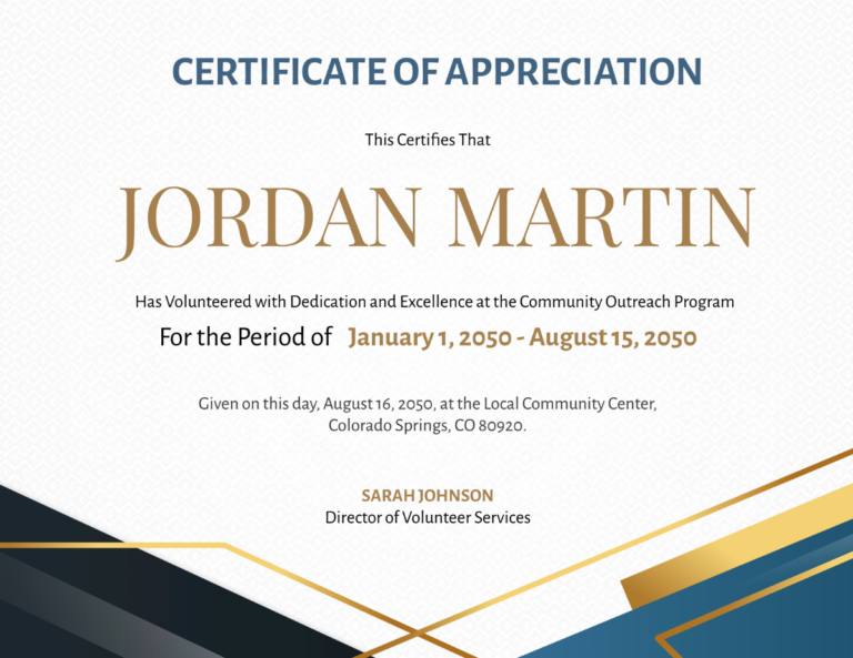 Free Printable Volunteer Certificate Templates To Customize Online