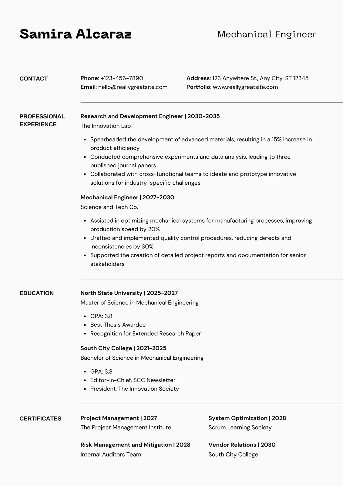 Free Professional Simple Resume Templates To Customize Canva