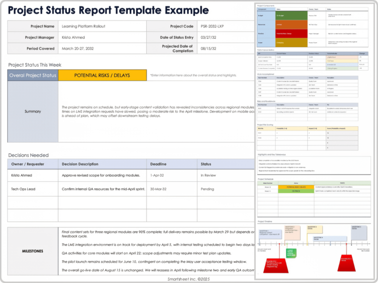 Free Project Status Report Templates