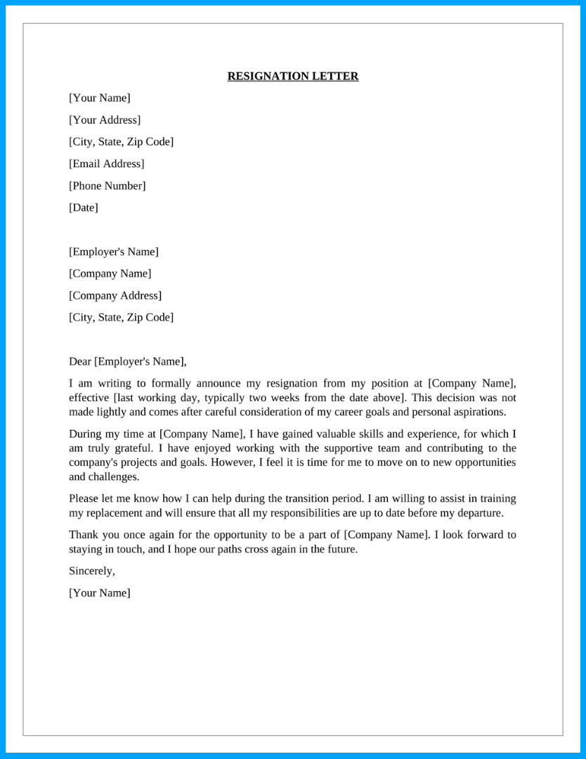 Free Resignation Letter Template How To Write Yours