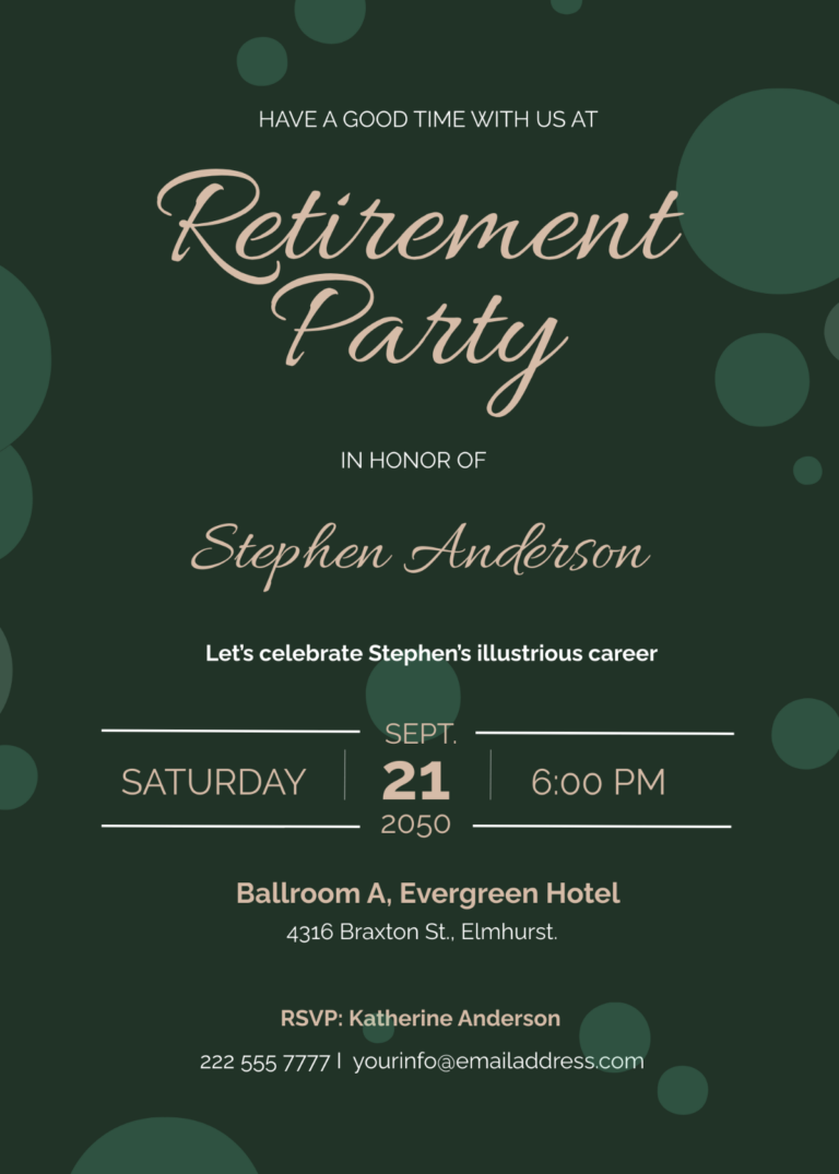 Free Retirement Invitation Templates Editable And Printable