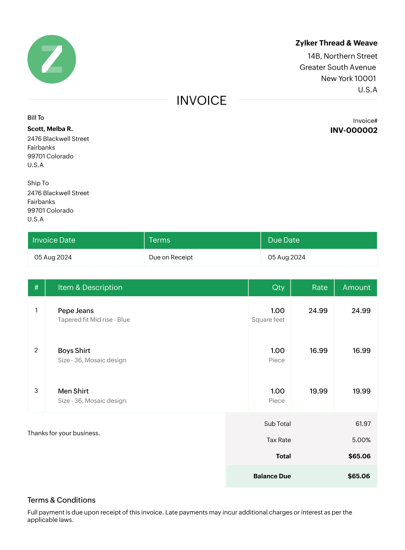 Free Sales Invoice Template For Download