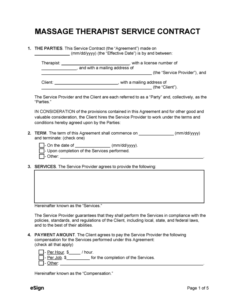 Free Service Contract Templates 21 PDF Word
