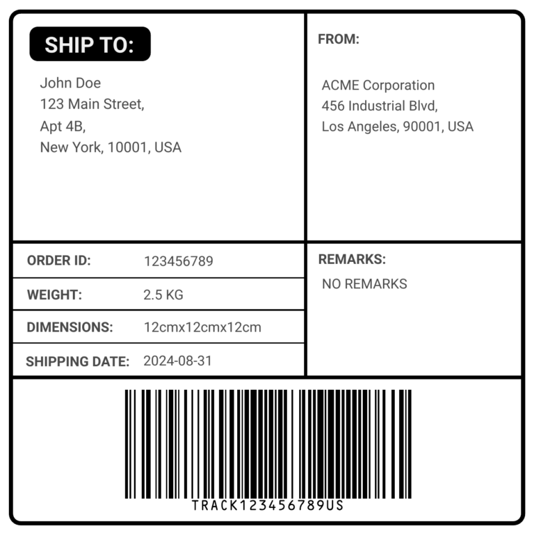 Free Shipping Label Maker Print Ready Labels CraftMyPDF