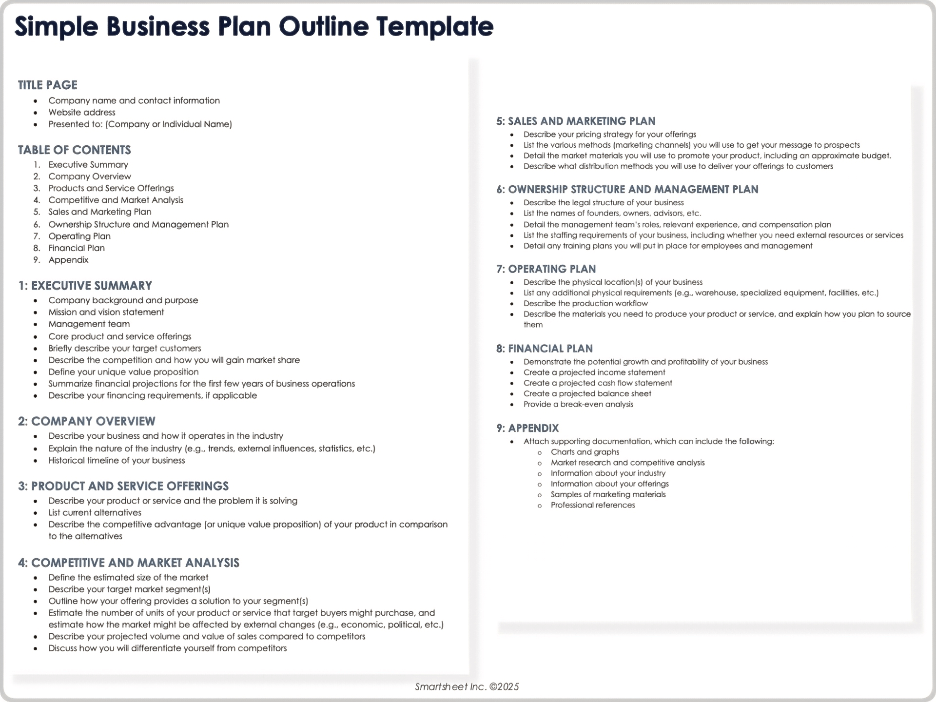 Free Simple Business Plan Templates