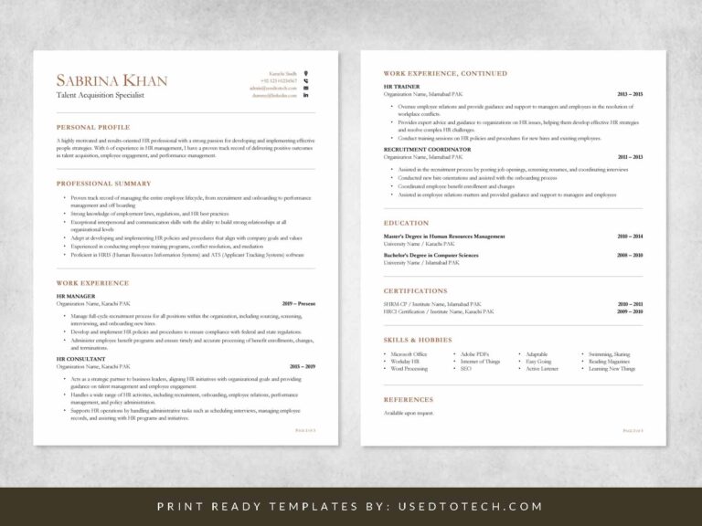 Free Simple Resume Template For Word