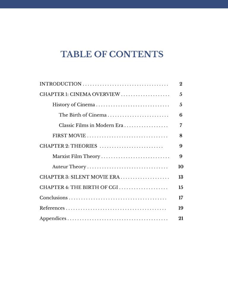 Free Table Of Content Templates To Edit Online