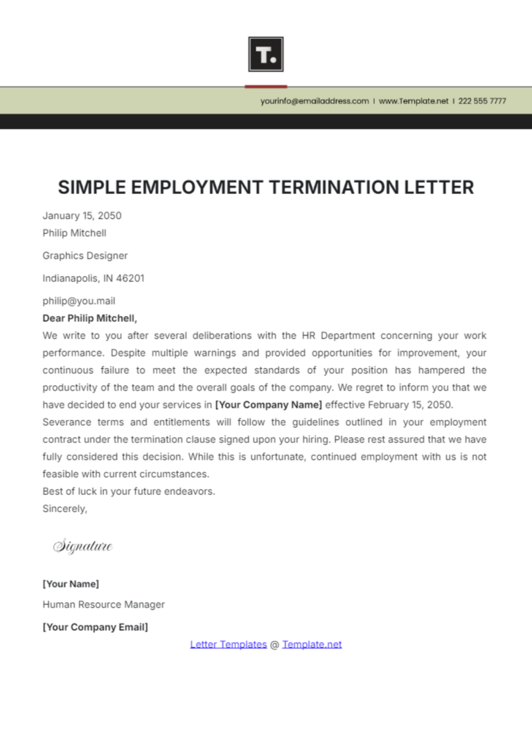 Free Termination Letter Templates Editable And Printable
