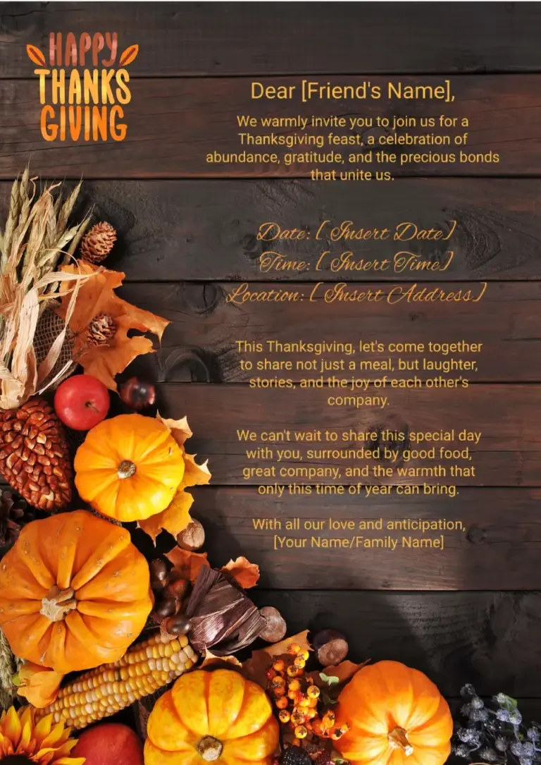 Free Thanksgiving Invitation Template For Google Docs