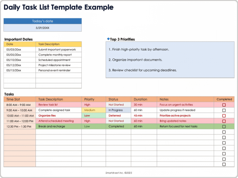 Free To Do List Templates In Excel