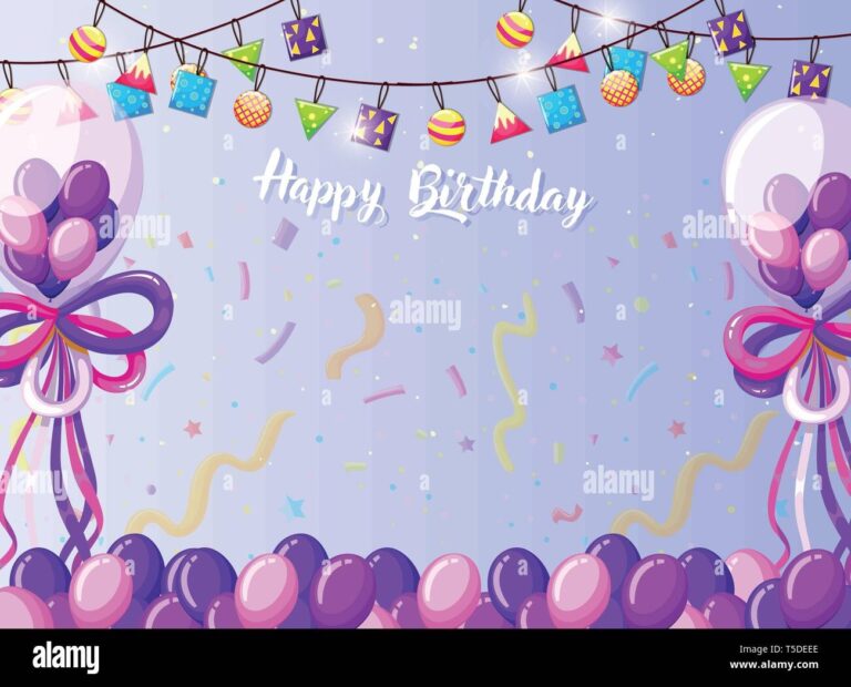 Happy Birthday Card Template Illustration Stock Vector Image Art Alamy
