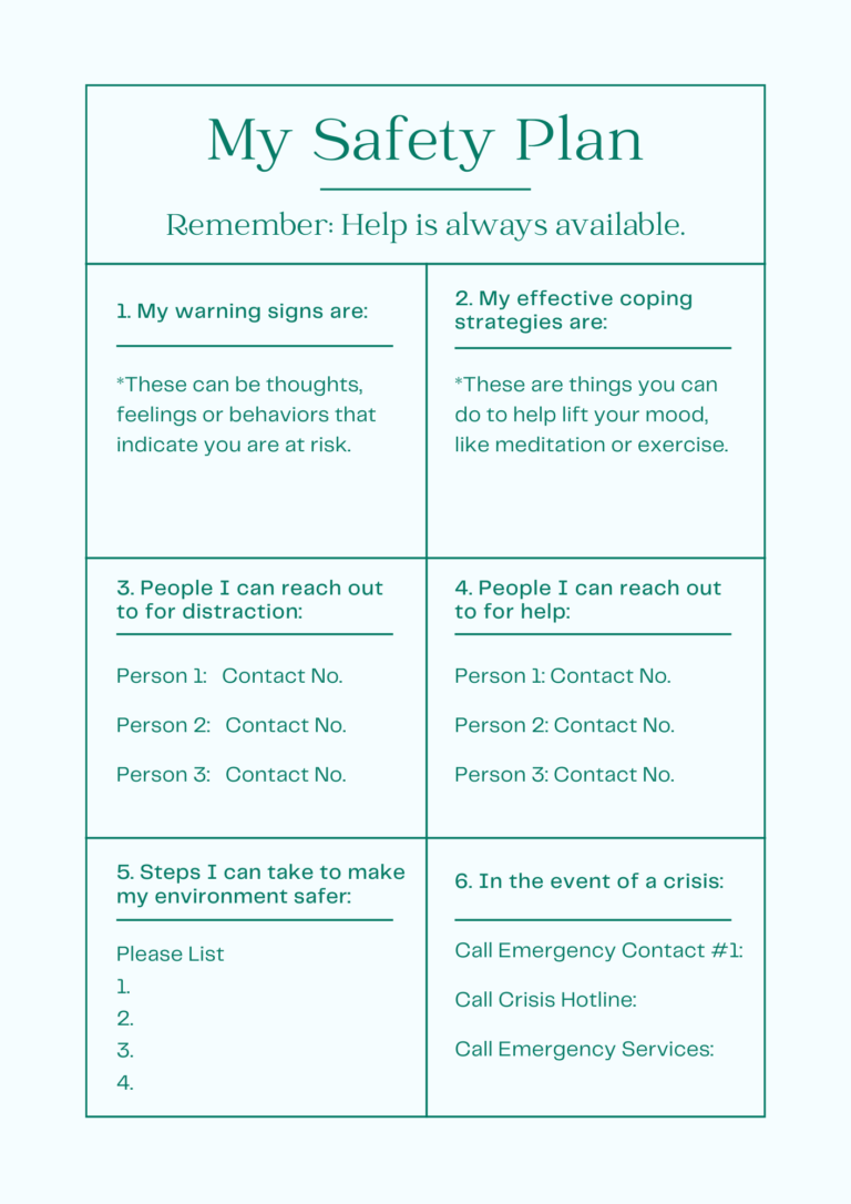 How To Create A Crisis Safety Plan For Suicidal Thoughts Therapy In A Nutshell