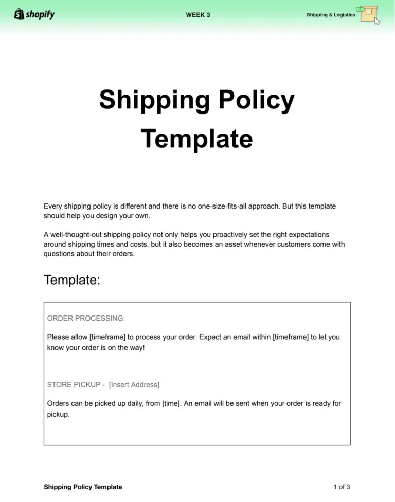 How To Create A Shipping Policy In 2026 Free Template Shopify