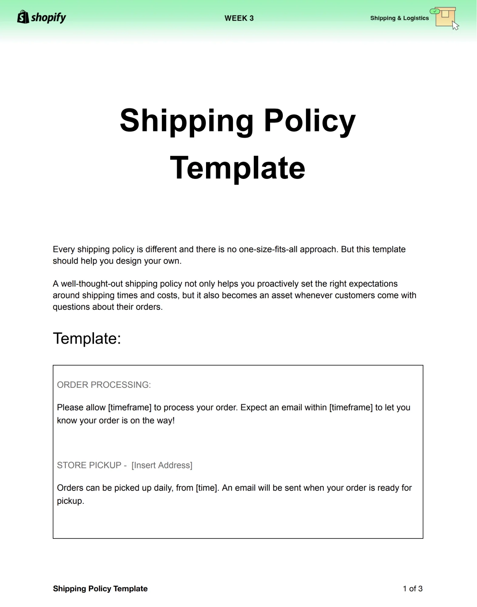 How To Create A Shipping Policy In 2026 Free Template Shopify