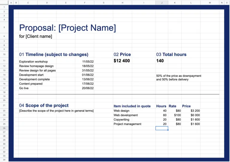 How To Quote A Website Project Website Quote