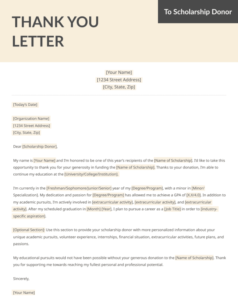 How To Write A Scholarship Thank You Letter With Template 
