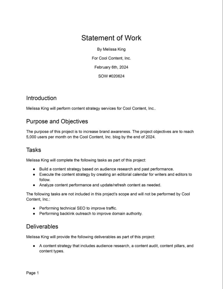How To Write A Statement Of Work SOW Template Example 