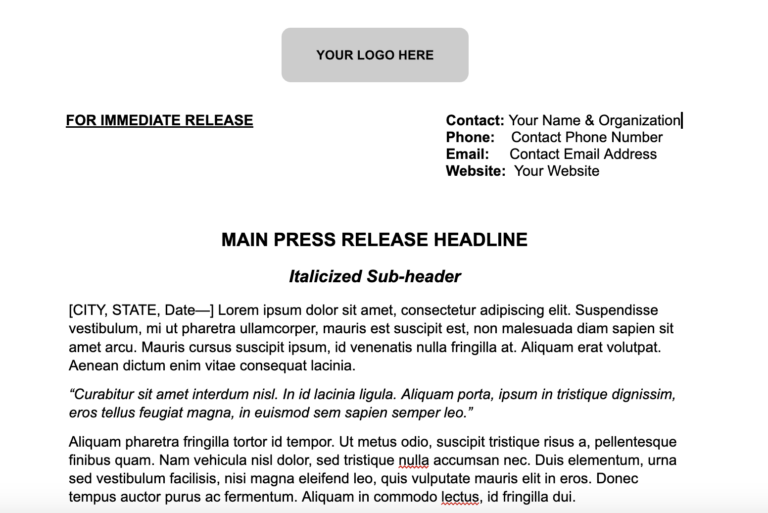 How To Write An AP Style Press Release Free Template 