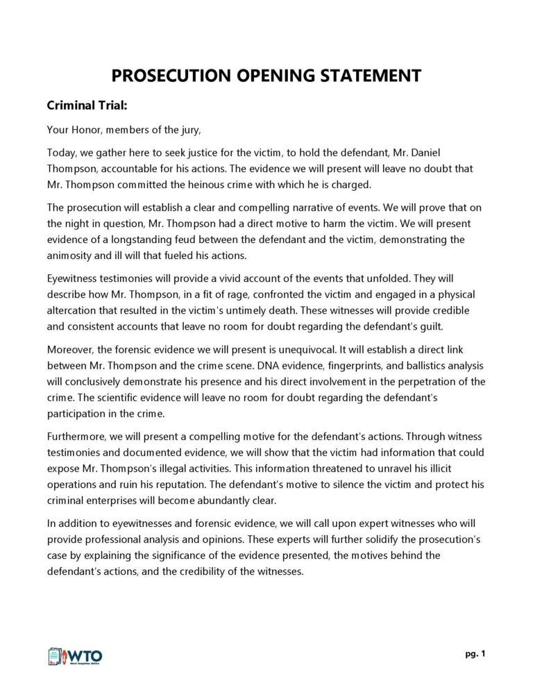 How To Write An Opening Statement 18 Best Examples 