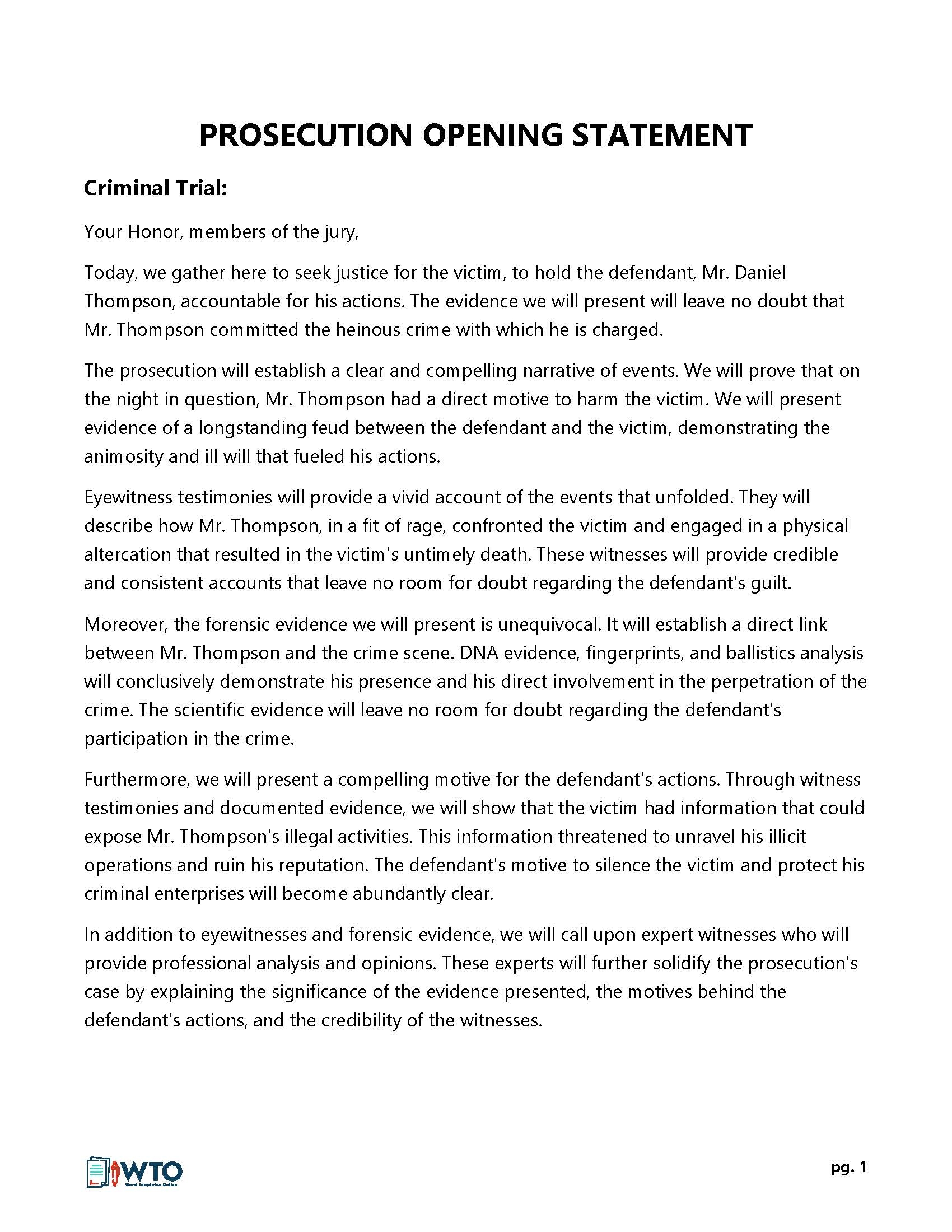 How To Write An Opening Statement 18 Best Examples