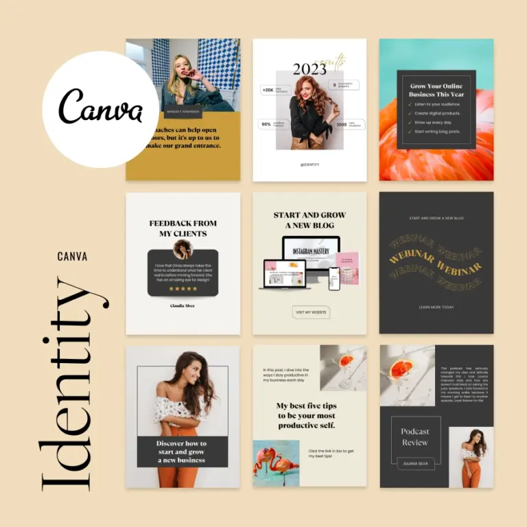 Identity Canva Templates Pack For Social Media Applet Studio