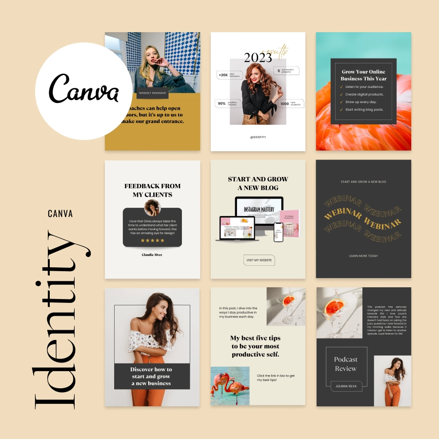Identity Canva Templates Pack For Social Media Applet Studio