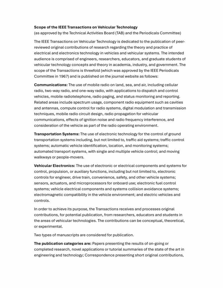 IEEE Transactions On Vehicular Technology Template