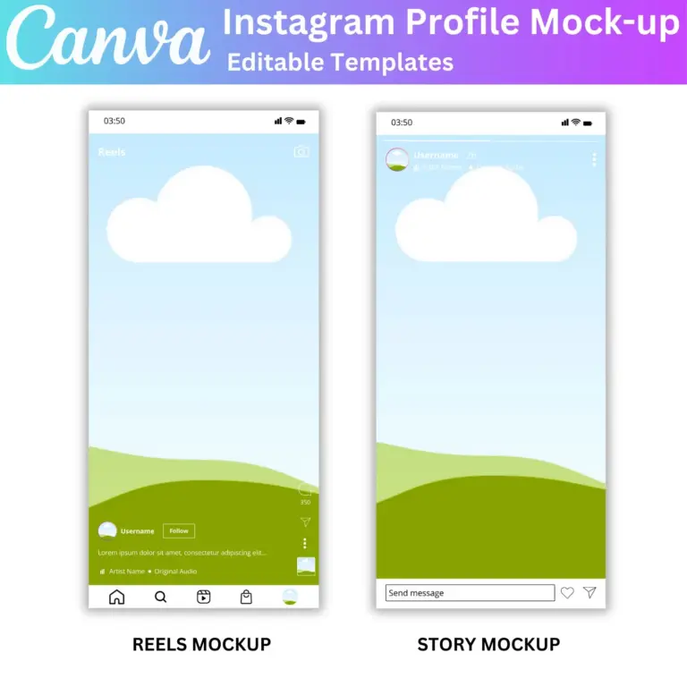 Instagram Profile Mock up Editable Canva Templates Social Media Instagram Mock up For Reels Posts Social Media Feed Planner Etsy