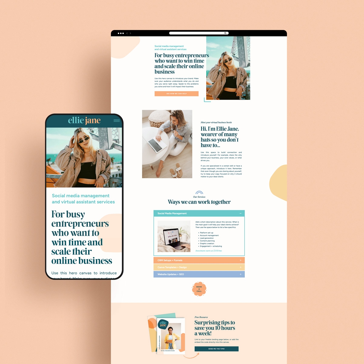 Introducing The One Page Website Template For Showit The Creative Accent