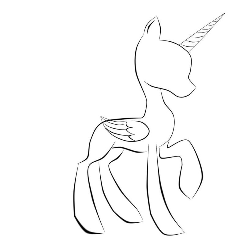 Mlp Base Alicorn Coloring Pages Sketch Coloring Page