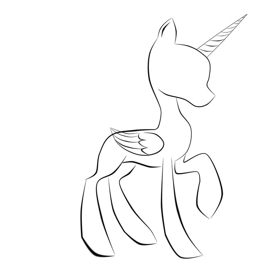 Mlp Base Alicorn Coloring Pages Sketch Coloring Page