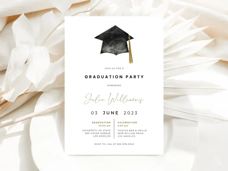 Modern Graduation Party Invitation Template Editable Graduation Cap Tassel Grad Party Invite Digital Download VEDA Collection Etsy