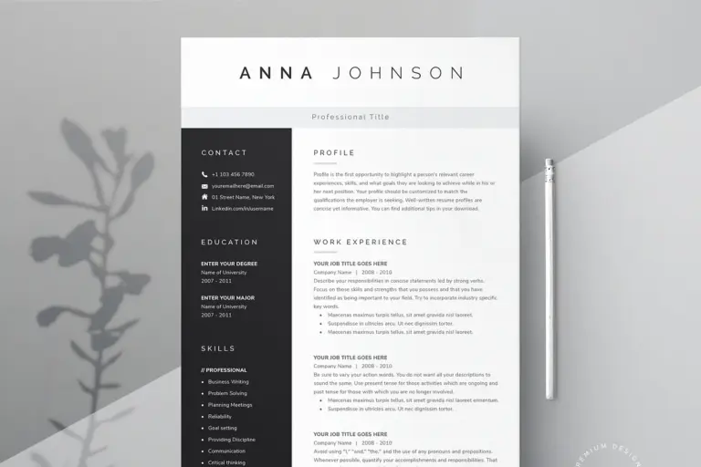 Modern Resume Template Word Pages A Resume Template By DemeDesign