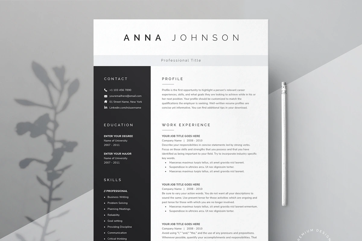 Modern Resume Template Word Pages A Resume Template By DemeDesign
