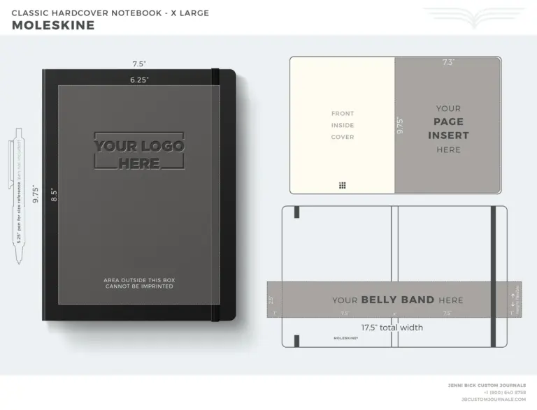 Moleskine X Large Template JB Custom Journals